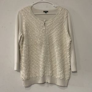 - Talbots sz Lg Cream Colored Silk Blend Cardigan